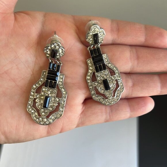 Silver Tone Cubic Zirconia Boho Earrings - Picture 3 of 5